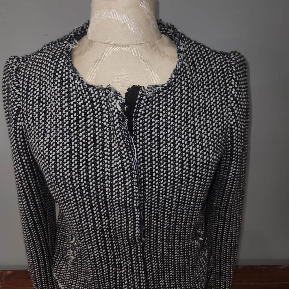 GAP Black and White Textured Blazer